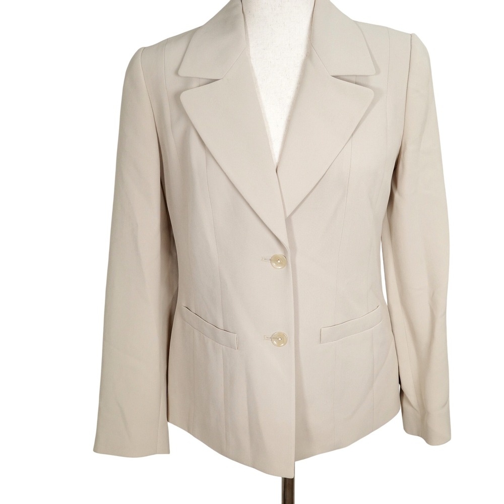 Linda Allard Ellen Tracy Blazer Women 6P Beige Taupe Career NWT